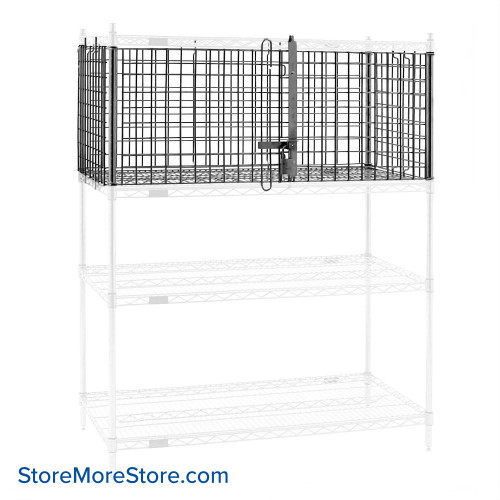 Small Wire Security Cage, 48" W x 21" D x 20" H, Hinged Doors Door, Antimicrobial Epoxy (Blue Green)
